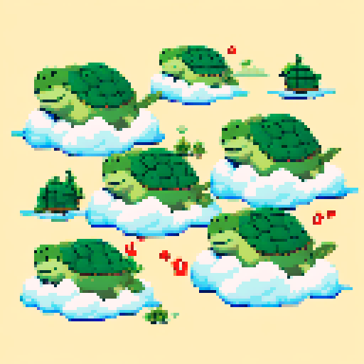 Under the dark and bloody threat, the green turtles have no choice but to flee their burning village on their clouds.