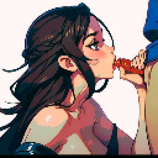 side angle of sexy naked woman giving blowjob
