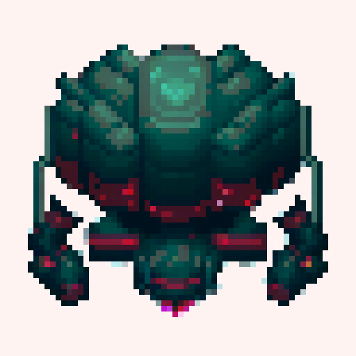 Top down space alien boss