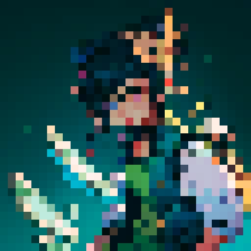 2D sneaky raccoon character, wearing a vest, pockets overflowing with money, coins, and jewelry, against a pixel art background with a mesmerizing hypnotic spiral