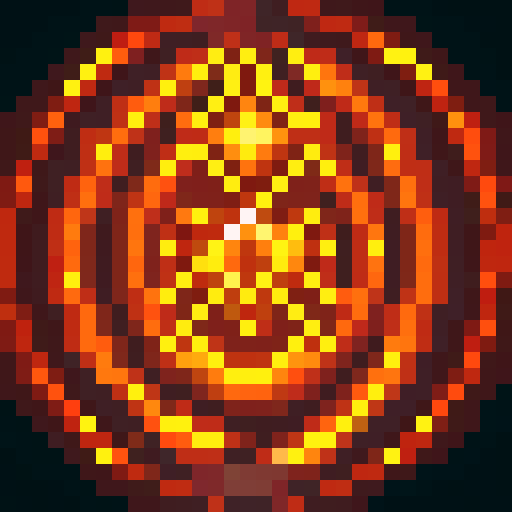 Diamond Shaped Fireball, Orange Flame, Lighter orange background, Flame tail