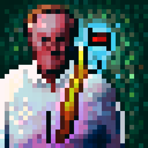 Pixel Portrait Arnold Palmer pro golfer colorful