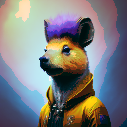 A majestic king capybara with regal fur, piercing eyes, and a crown, captured in extreme photographic detail, bathed in cinematic lighting, showcasing its magnificent presence in a fantasy RPG style