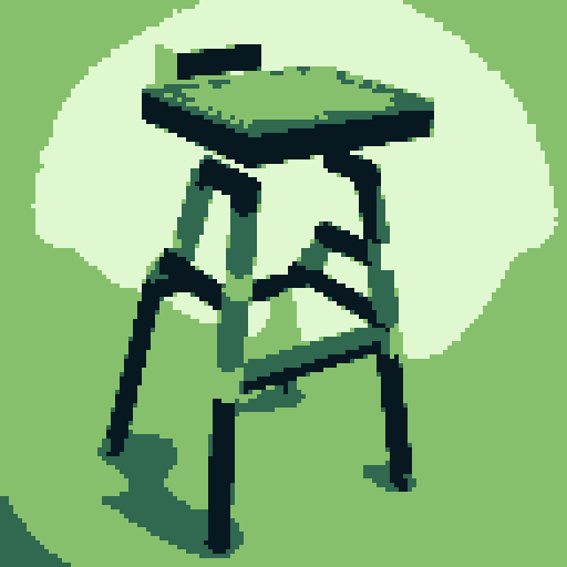 Old bar stool from an Irish tavern. Gameboy style