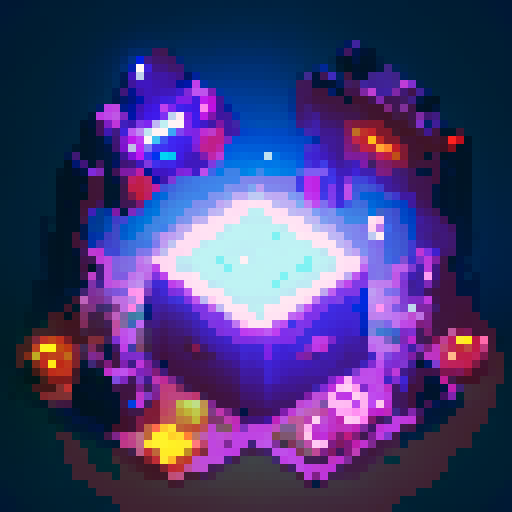 lootbox, futuristic crate, glowing buttons, golden decorations, intricate details, pixel art style, sRGB