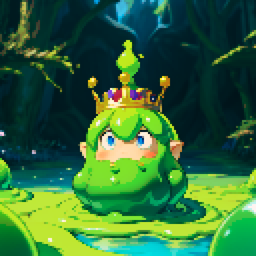 giant slime wearing crown