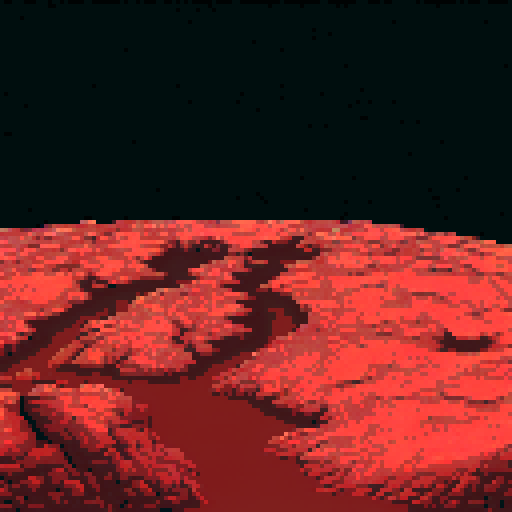 Pixel art of a Martian surface, red rocky terrain with craters retro-style 16-bit, 800x600, simple design for a space survival game, no characters or objects, only landscape
