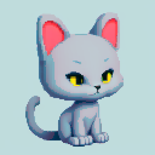 antropomorphic gray cat guy, kind, one torn ear