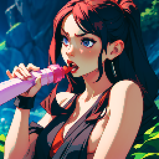 sexy naked woman gagging on dildo, deep throating