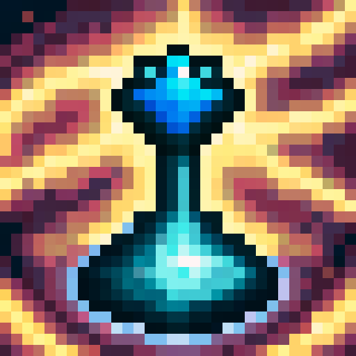 Warp stone emitting blue-ish energy, no background, game icon, 32x32 pixel art, sRGB, skill art, close up, portrait.