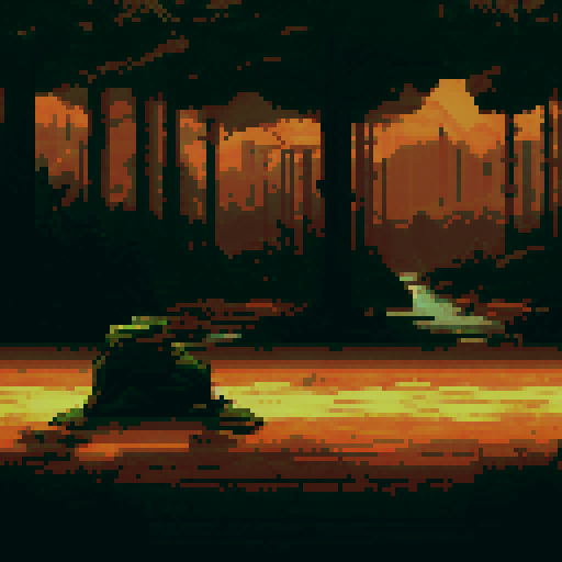 glass reflecting light, long shadows, empty and alone, sRGB, pixel art, background, landscape