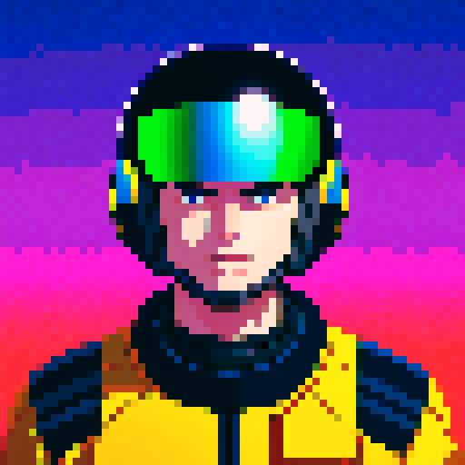 male Sci-fi pilot with helmet