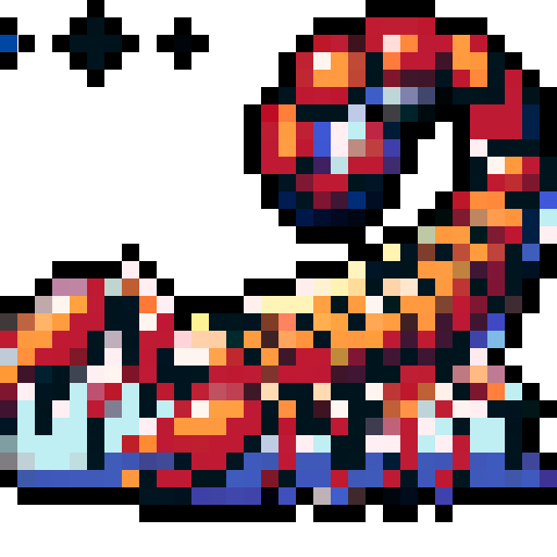 scorpion enemy, pixel art, sRGB, menacing silhouette, vibrant colors, jagged pincers, segmented body, poisonous stinger, menacing eyes, textured exoskeleton