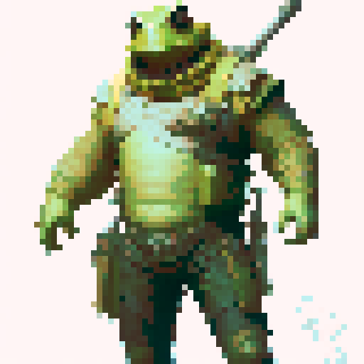 frog warrior, sprite, no background