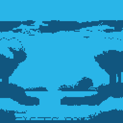 Daytime winter background scene with large sky, snow, mountains and trees