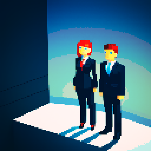 An image that represents the suspension of an employment contract, with two people in suits