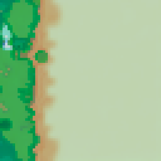 Create a pixel image to play with the playing fields of various biomes.Description of the game: The game is made in the style of a board game with unique rules. The drawing should go vertically.There should be a path vertically in the middle of the field. The field size is 116x46 pixels, they must be three-dimensional. field name: Forest Biome.