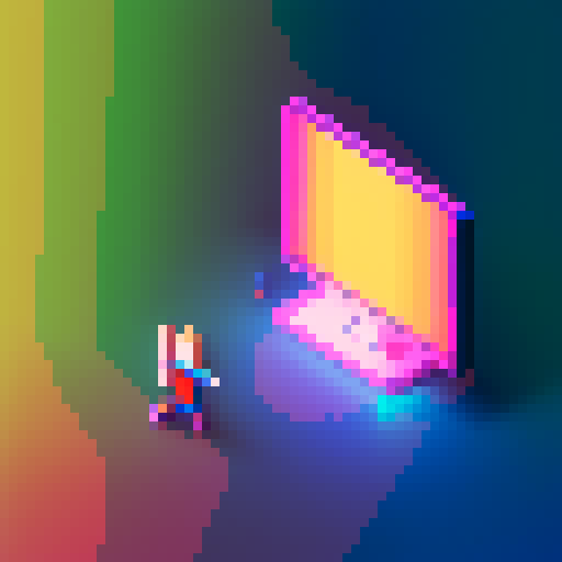 Pixelated stick figures race across a glitchy, neon landscape, leaving trails of rainbow-hued exhaust behind them.