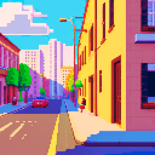 side profile of urban street