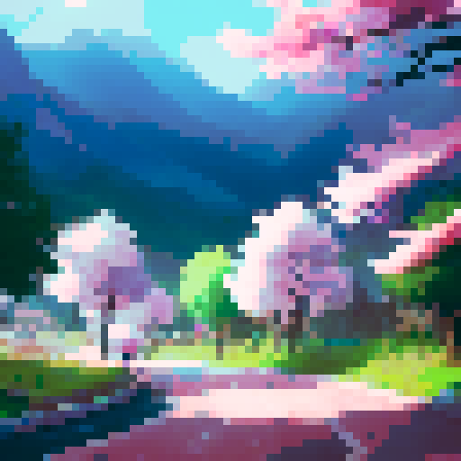 sakura blossoms cherry blossoms trees mountains stunning serene beauty