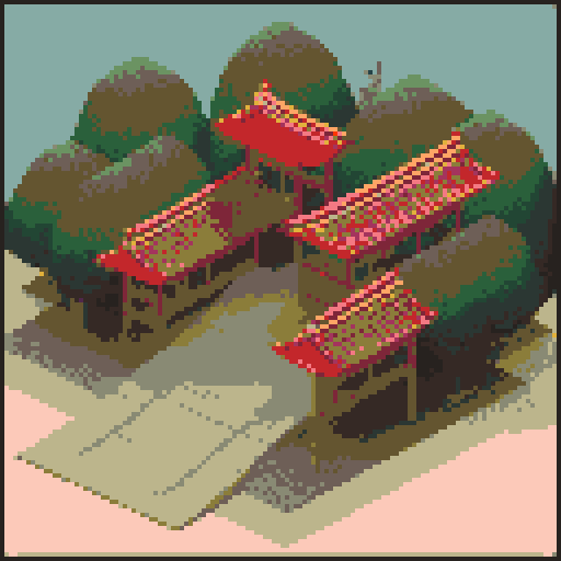 muromachi feudal japan minimalist seamless torii tileset