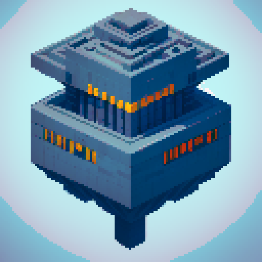 floating space station, bureaucratic building, stone, brutalism, solid color background, evil dark, sci-fi RPG
