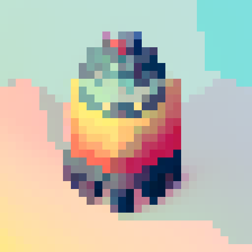 thimble item, vibrant colors, intricate stitching, miniature size, retro gaming aesthetic, 8-bit graphics, geometric patterns, limited color palette, sharp edges, nostalgic feel, detailed shading, high contrast