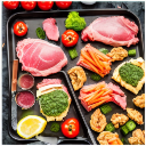 "Experience the vibrant world of NutriAndino's prepped meals with their transparent packaging, showcasing a colorful array of meats, carbs, veggies and nuts in a balanced harmony that's both delicious and healthy, all in a landscape portrait design that'll catch your eye."