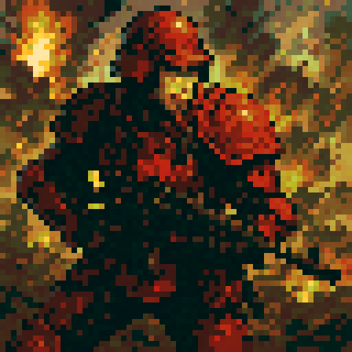 Valkyria Chronicles male imperial Shocktrooper, red armor, sRGB, pixel art, dieselpunk, intense, dramatic, battlefield, action-packed, dynamic, detailed, immersive, vibrant, heroic