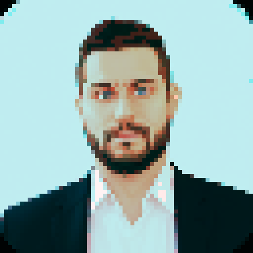 anime character with vibrant hair and expressive eyes, surrounded by a colorful pixel art backdrop in sRGB color space