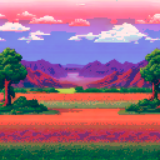 yellow grassland, no mountains, a few trees in background