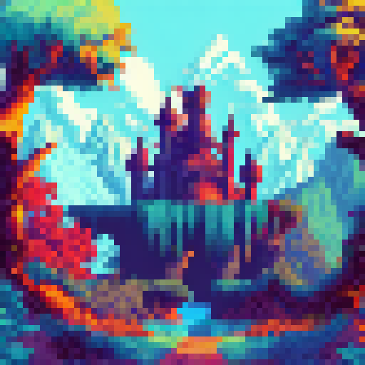 Gothic castle looming over misty mountains, surrounded by lush forests and cascading waterfalls, with a moat filled with shimmering blue water and a grand entrance adorned with golden gates