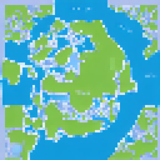 Generate an image of the geographic shape of Gran Canaria filled with blue circles against a white background. The circles should be various shades of blue and overlap to form the shape of the island. The image should be a simplified, non-realistic representation of the island's geography, emphasizing its unique shape.