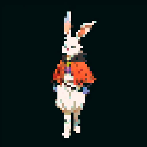 Mysterious and whimsical wererabbit in the style of wizardry