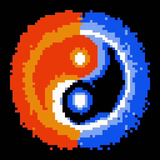 create images with twinflames incorporated in the painting of yin and yang symbol?