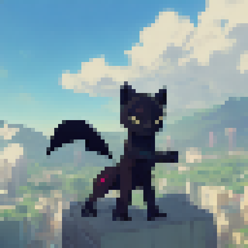 black panther, full potrait, up in the sky flying