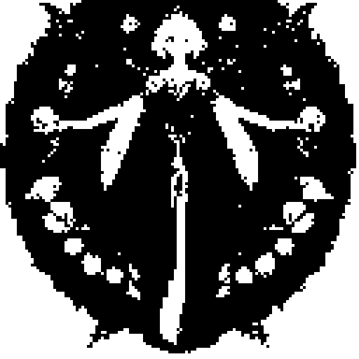 a fairy empress illustration by Harry Clarke pixel art style 