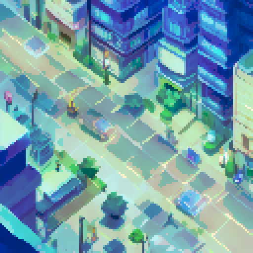 Brightly lit city skyline at night, towering skyscrapers reflecting colorful lights, creating a mesmerizing landscape portrait