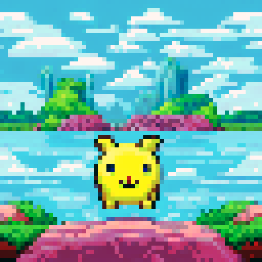 A yellow cute tamagotchi.