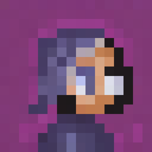 Cute grim reaper with a scythe and a mischievous smile, standing in front of a full moon backdrop, rendered in 8-bit pixel art style with high details, perfect for an NFT game icon or avatar on OpenSea, close-up portrait at 16x16 pixels