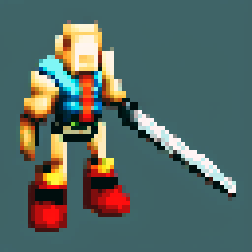 human sprite, pixel art, stoneshard style, armored warrior, with a mighty two-handed sword.