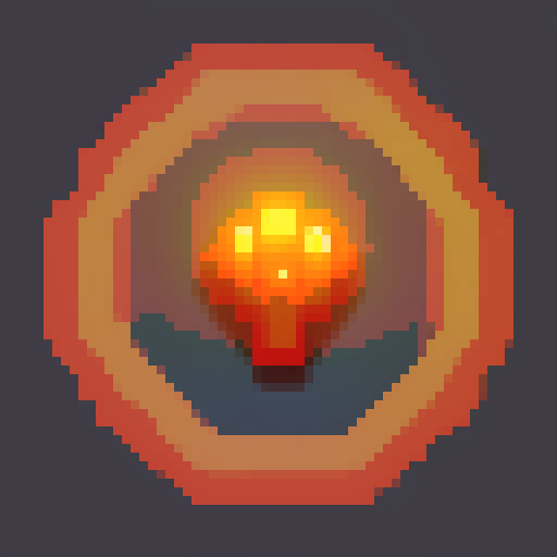 game asset, magic rune with attack symbol on red circle stone