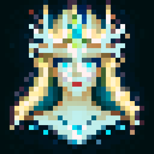 Create a close-up image of a mermaid with a crown, partially submerged underwater. Half of her face is above the water's surface, revealing her beautiful features. The underwater portion of her face should show her aquatic beauty, with the serene, mysterious ambiance of the ocean surrounding her. The crown should have an ethereal, shimmering quality, adding to her majestic presence.