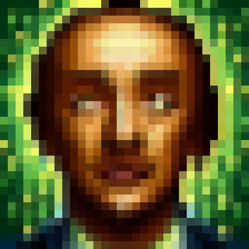 A melancholic game icon portraying Baudelaire's "Spleen" through a close-up portrait of a skillfully crafted 32x32 pixel art figure, depicting the decadence and despair of a society detached from romantic ideals, set against a somber sRGB color scheme.