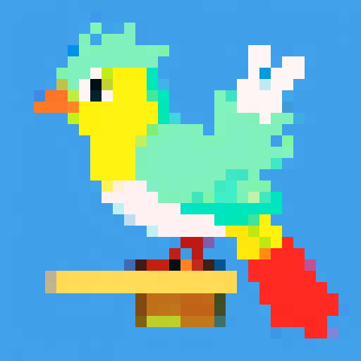 Bird with Fan Tail. Bird only. Simple, clear.