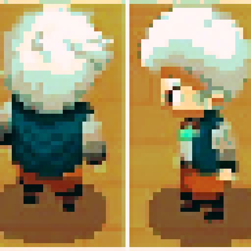 character sheet of a chibi-style elf boy with no hair or clothes, serving as a fully customizable base model. The character has short legs and simple features