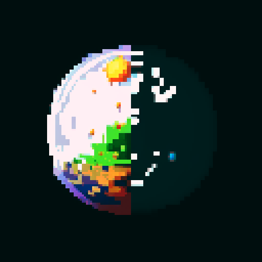 4 different planets from the image using an apposite color palette