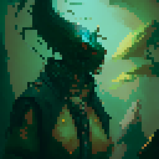 A walking tree with a demon face, several long limbs on his head and arms