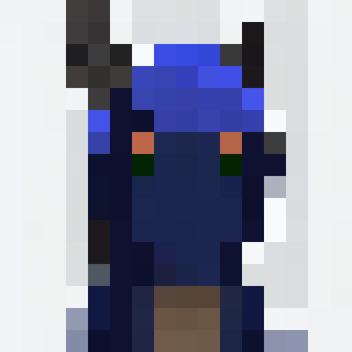 Pixelated close-up portrait of a menacing, fedora-wearing gangster with a golden tooth and a scar above his left eyebrow