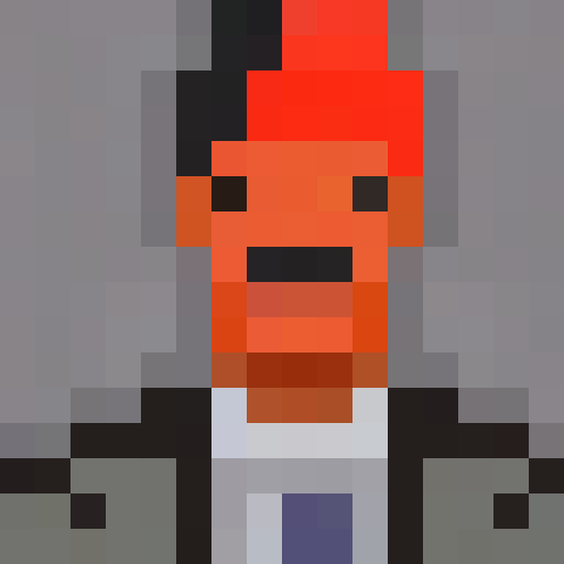 pixelated, intimidating, mafia boss, with slicked-back hair, black suit, red tie, cigar smoke, sharp eyebrows, intense gaze, iconic fedora, gold chain